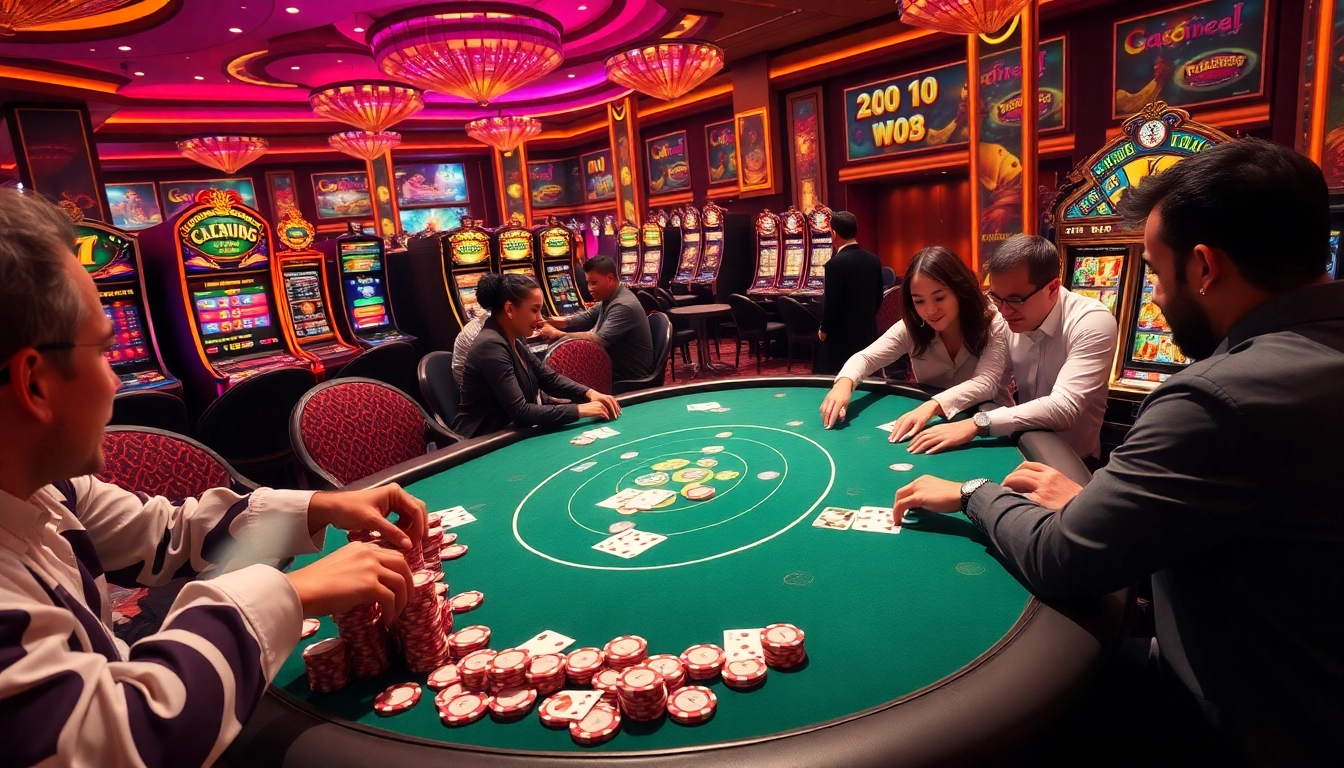 Experience the exhilarating atmosphere at lc88.com with players engaged in a thrilling poker game.